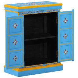 Berkfield Home Sideboard Solid Mango Wood Turquoise Hand Painted - thumbnail 3