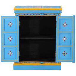 Berkfield Home Sideboard Solid Mango Wood Turquoise Hand Painted - thumbnail 4