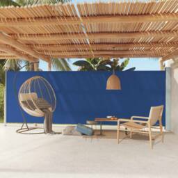 Berkfield Home Patio Retractable Side Awning 180x600 cm Blue - thumbnail 1