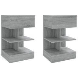 Berkfield Home Bedside Cabinets 2 pcs Grey Sonoma 40x35x65 cm Engineered Wood - Size: 40 x 35 x 65 cm - thumbnail 2