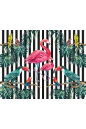 Origin Murals Flamingo Stripe Wall Mural - Size: W350 cm x H280 cm - thumbnail 2