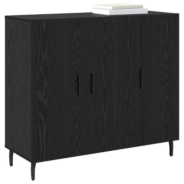 Berkfield Home Sideboard with Storage with Door Black 90 x 34 x 80 cm Engineered wood - image 1