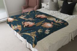 Benjamin Tate Design The Moon Butterflies & Flowers Blanket in Natural - Size: 120 cm x 150 cm - thumbnail 3