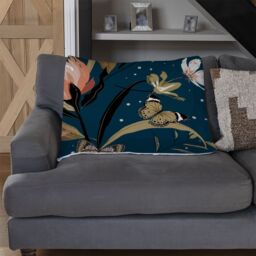 Benjamin Tate Design The Moon Butterflies & Flowers Blanket in Natural - Size: 120 cm x 150 cm - thumbnail 2
