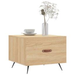 Berkfield Home Decorative Coffee Table Sonoma Oak 50x50x40 cm Engineered Wood in Light Tan - Size: 50 x 50 x 40 cm - thumbnail 1