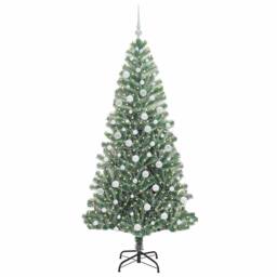 Berkfield Home Artificial Christmas Tree Snow Flocked with LED Light 180 cm in Green - thumbnail 3