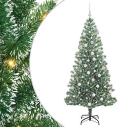 Berkfield Home Artificial Christmas Tree Snow Flocked with LED Light 180 cm in Green - thumbnail 2