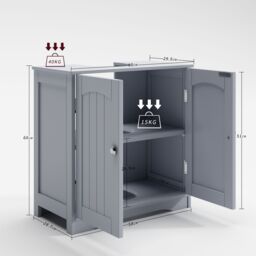 MCC Direct Undersink Bathroom Cabinet with shelves - Colarado in Grey - thumbnail 3