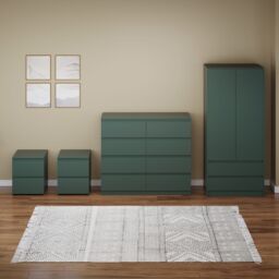 Home Discount Vida Designs Denver 4Pc Bedroom Set(2 Bedside, 8 Drawer Chest, Wardrobe) in Green - thumbnail 7