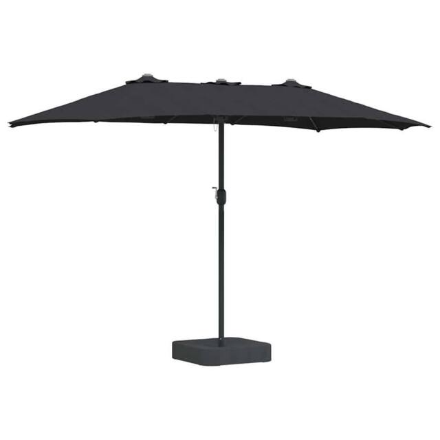 Berkfield Home Garden Parasol Folding Black 385 x 209 x 244 cm Fabric - image 1
