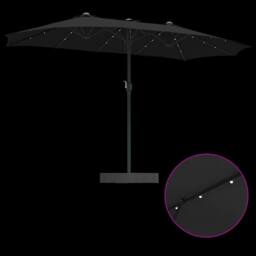 Berkfield Home Garden Parasol Folding Black 385 x 209 x 244 cm Fabric - thumbnail 9