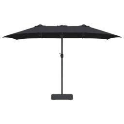 Berkfield Home Garden Parasol Folding Black 385 x 209 x 244 cm Fabric - thumbnail 4