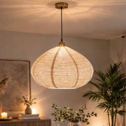 CGC Lighting Selma Linen Large Bell Shape Easy Fit Hand Made Lampshade in Beige - thumbnail 2