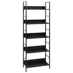 Berkfield Home Decorative 5-Layer Book Shelf Black 60x27.6x158.5 cm Engineered Wood - thumbnail 2