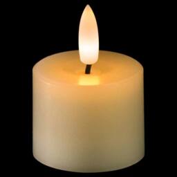 Lemon Pavilion Furniture and Decor Luxe Collection Set Of 6 Natural Glow Led Tealight Candles in White - thumbnail 4