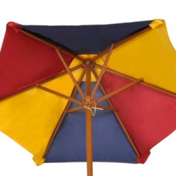 Berkfield Home Kids' Picnic Table with Benches & Parasol Multicolour Wood - thumbnail 5