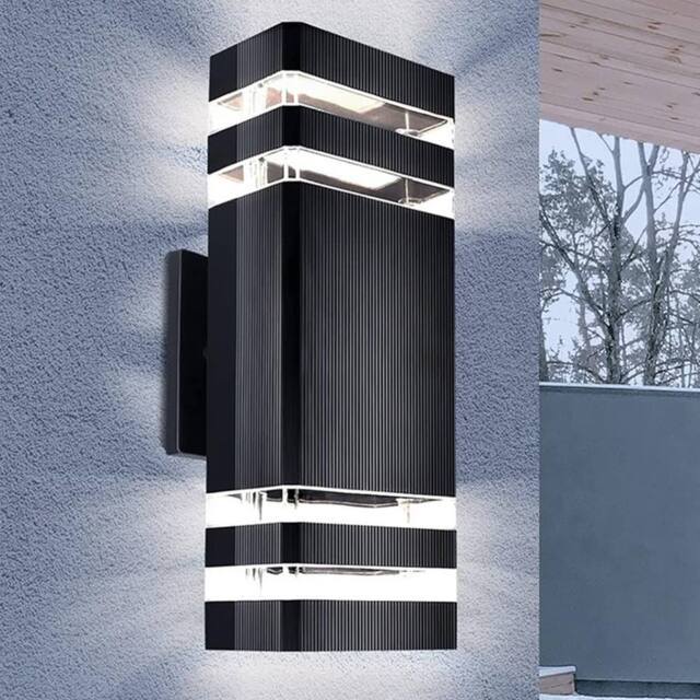Ventryn Modern Up Down Outdoor Wall Light IP65 Waterproof GU10 LED in Black - image 1