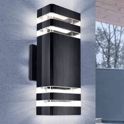 Ventryn Modern Up Down Outdoor Wall Light IP65 Waterproof GU10 LED in Black - thumbnail 1