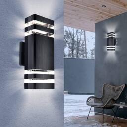 Ventryn Modern Up Down Outdoor Wall Light IP65 Waterproof GU10 LED in Black - thumbnail 5