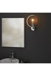 Netlighting Merola Contemporary Designer Crystal LED Wall Light Chrome Warm White IP44 in Clear - thumbnail 5