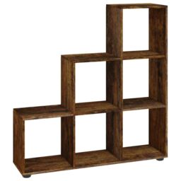 Berkfield Home Staircase Bookcase Smoked Oak 107 cm Engineered Wood in Brown - thumbnail 2