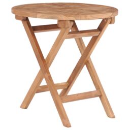 Berkfield Home Folding Garden Table 45 cm Solid Teak Wood in Brown - thumbnail 1