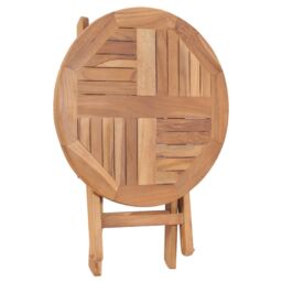 Berkfield Home Folding Garden Table 45 cm Solid Teak Wood in Brown - thumbnail 4