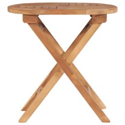 Berkfield Home Folding Garden Table 45 cm Solid Teak Wood in Brown - thumbnail 3