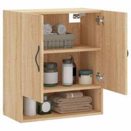 Berkfield Home Wall Cabinet Sonoma Oak 60x31x70 cm Engineered Wood in Brown - Size: 60 x 31 x 70 cm - thumbnail 4