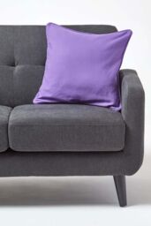 Homescapes Cotton Plain Cushion Cover in Purple - Size: 30 cm x 30 cm - thumbnail 4