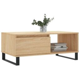 Berkfield Home Coffee Table Sonoma Oak 90x50x36.5 cm Engineered Wood in Brown - thumbnail 3