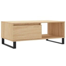 Berkfield Home Coffee Table Sonoma Oak 90x50x36.5 cm Engineered Wood in Brown - thumbnail 2