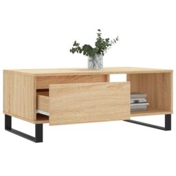 Berkfield Home Coffee Table Sonoma Oak 90x50x36.5 cm Engineered Wood in Brown - thumbnail 4