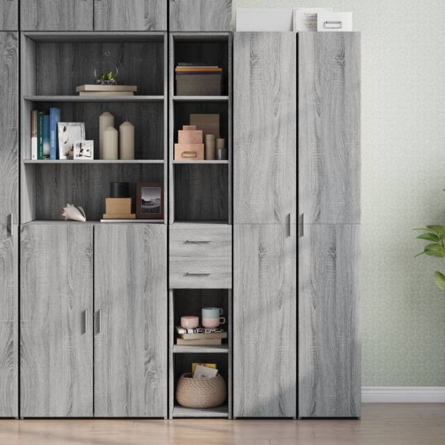 Berkfield Home Highboard Grey Sonoma 30x42.5x185 cm Engineered Wood - image 1