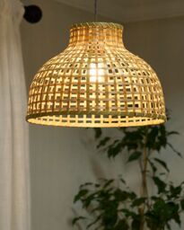 Dibor Traditional Style Medium Bamboo Dome Lamp Shade Ceiling Light Shade H25 x Dia 36cm in Natural