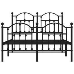 Berkfield Home Metal Bed Frame with Headboard & Footboard Black 120x200 cm - Size: Small Double - thumbnail 5