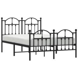 Berkfield Home Metal Bed Frame with Headboard & Footboard Black 120x200 cm - Size: Small Double - thumbnail 4