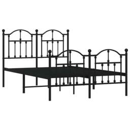 Berkfield Home Metal Bed Frame with Headboard & Footboard Black 120x200 cm - Size: Small Double - thumbnail 1