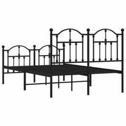 Berkfield Home Metal Bed Frame with Headboard & Footboard Black 120x200 cm - Size: Small Double - thumbnail 7