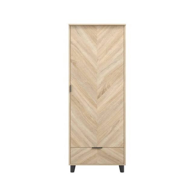 Lemon Pavilion Furniture Stockholm Chevron 1 Door Wardrobe - L58 x W50 x H190 cm in Brown - Size: 1 Pack - image 1