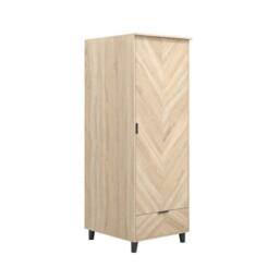 Lemon Pavilion Furniture Stockholm Chevron 1 Door Wardrobe - L58 x W50 x H190 cm in Brown - Size: 1 Pack - thumbnail 2