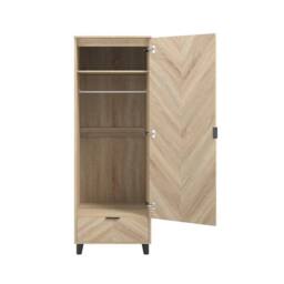 Lemon Pavilion Furniture Stockholm Chevron 1 Door Wardrobe - L58 x W50 x H190 cm in Brown - Size: 1 Pack - thumbnail 3