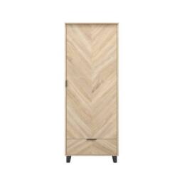 Lemon Pavilion Furniture Stockholm Chevron 1 Door Wardrobe - L58 x W50 x H190 cm in Brown - Size: 1 Pack