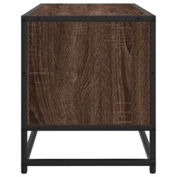 Berkfield Home TV Cabinet Brown Oak 100x34.5x40 cm Engineered Wood & Metal - thumbnail 5
