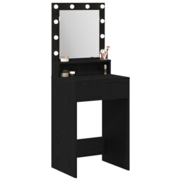 Berkfield Home Black Oak Dressing Table with LED Lights - 50x41x135 cm - Size: 50 x 41 x 135 cm - thumbnail 3