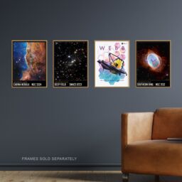Artery8 Wall Art Print Pack of 4 NASA James Webb Space Telescope Southern Ring Carina Nebula Cosmic Cliffs Deep Field Images Living Room s Set - thumbnail 2