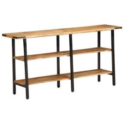 Berkfield Home Beautiful Console Table 140x35x70 cm Solid Wood Mango in Brown - Size: 140 x 35 x 70 cm - thumbnail 2