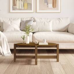 Berkfield Home Coffee Table Honey Brown 87x48x35 cm Solid Wood Pine - Size: 87 x 48 x 35 cm - thumbnail 3