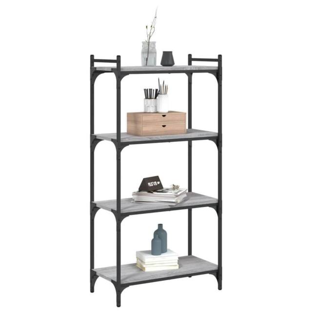 Berkfield Home Decorative Bookcase 4-Tier Grey Sonoma 60x30x120 cm Engineered Wood - Size: 60 x 30 x 120 cm - image 1