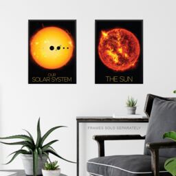 Artery8 Pack of 4 NASA Our Solar System The Sun & Planets Size Comparison Solar Flares & X-Ray Image Unframed Wall Art Living Room Prints Set - thumbnail 6